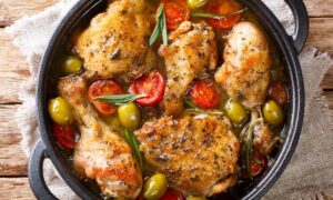 Basque Chicken Thighs (Skillet Recipe)