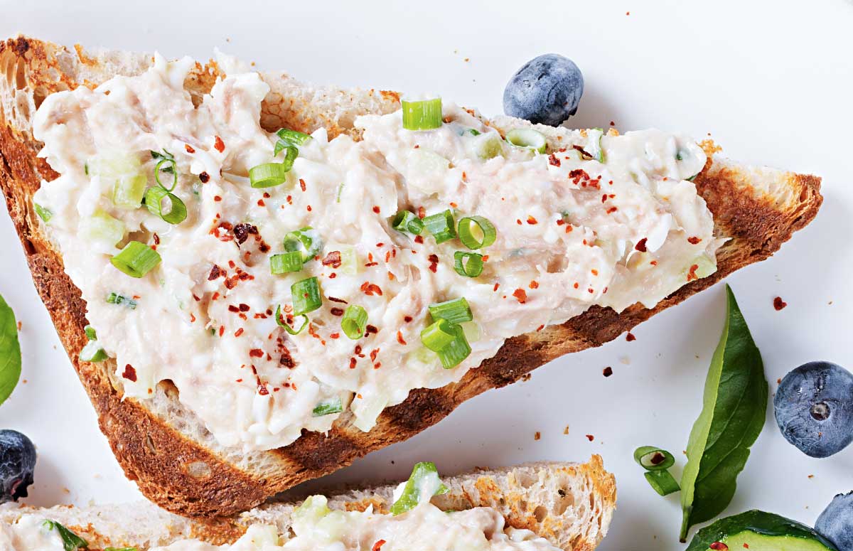 toast with cottage cheese chicken salad