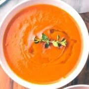 a bowl of creamy tomato soup