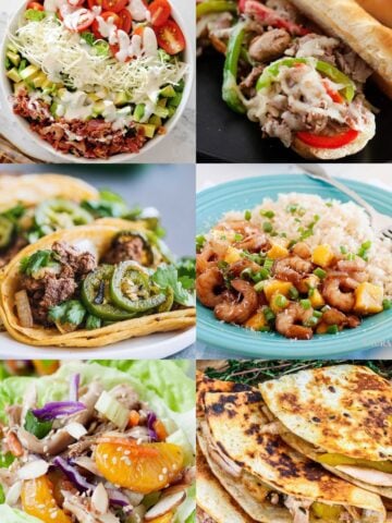 collage with pictures of meals