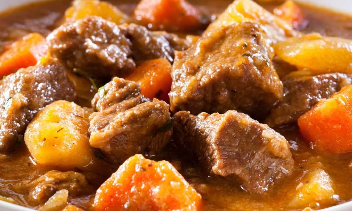 closeup of Irish beef stew