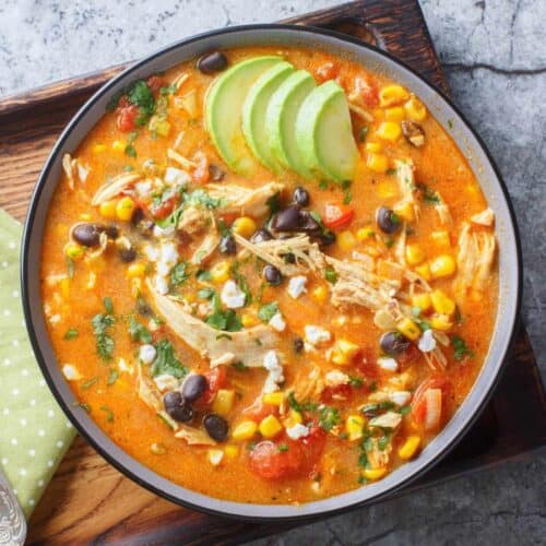 Rotisserie Chicken Enchilada Soup: Easy & Delicious