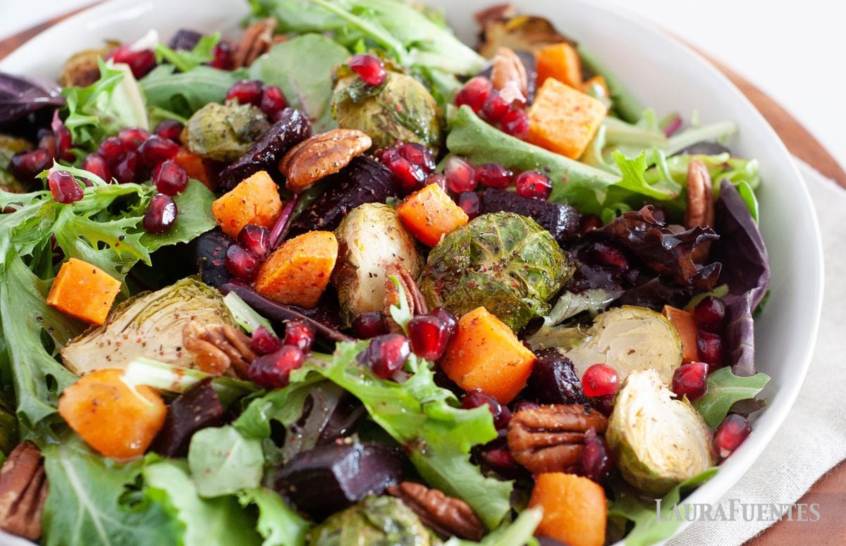 close uo of winter salad