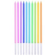rainbow long skinny birthday candles assorted colors