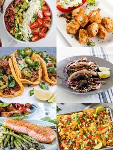 collage of six dinner recipes that are quick and easy to make