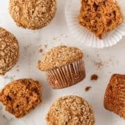 overhead view of sweet potato muffins