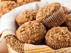 sweet potato muffins in a basket