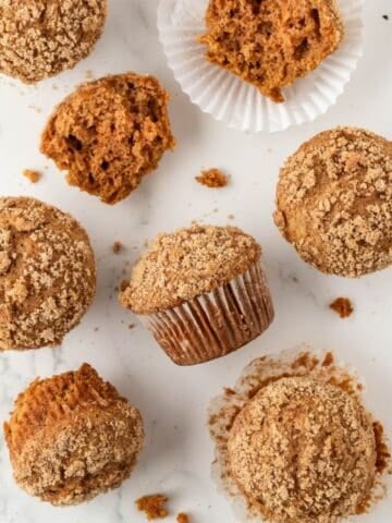 overhead view of sweet potato muffins