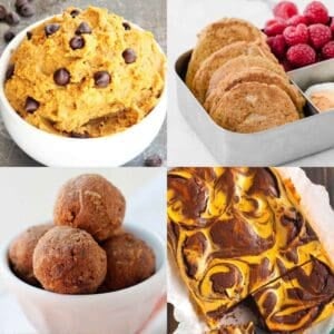 collage image of pumpkin snacks